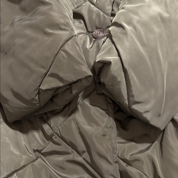 Free People Ella Puffer Puffa Jacket Olive Green Quilted Slouchy Lightweight-M - Picture 10 of 16